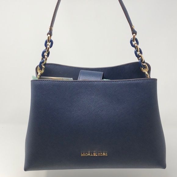 Michael Kors Handbags - NWT Michael Kors Sofia LG satchel Navy